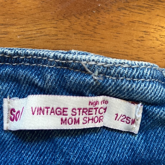 NWT SO High Rise Paperbag Waist Denim Mom Shorts 1 - Picture 10 of 13